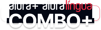 O combo+ é a junção do Alura+ e do Alura Língua